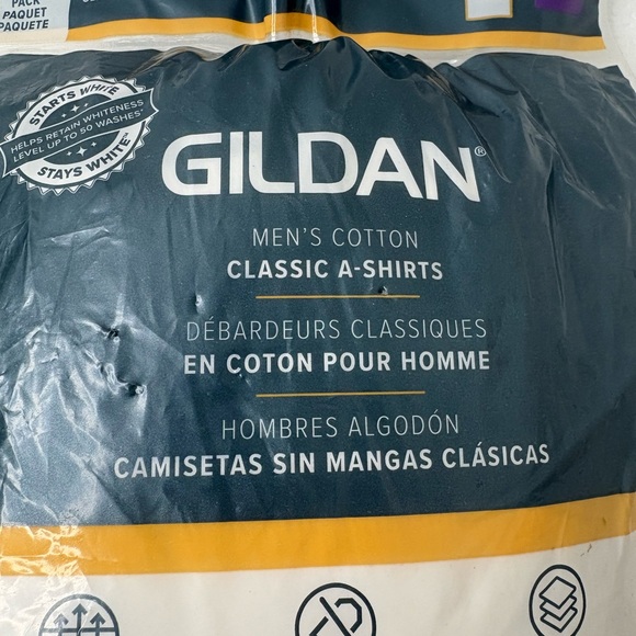 Gildan Men's Cotton White Undershirts - Picture 3 of 10